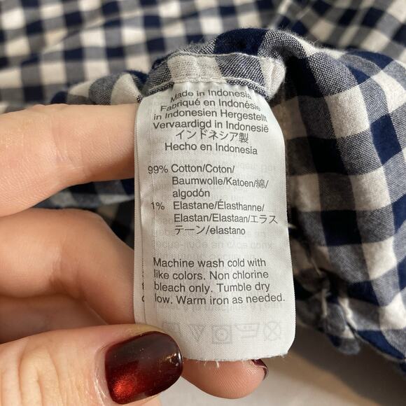 J Crew Womens Gingham Print Classic Shirt Size 24 Preppy Coastal Career Timeless - Picture 6 of 11